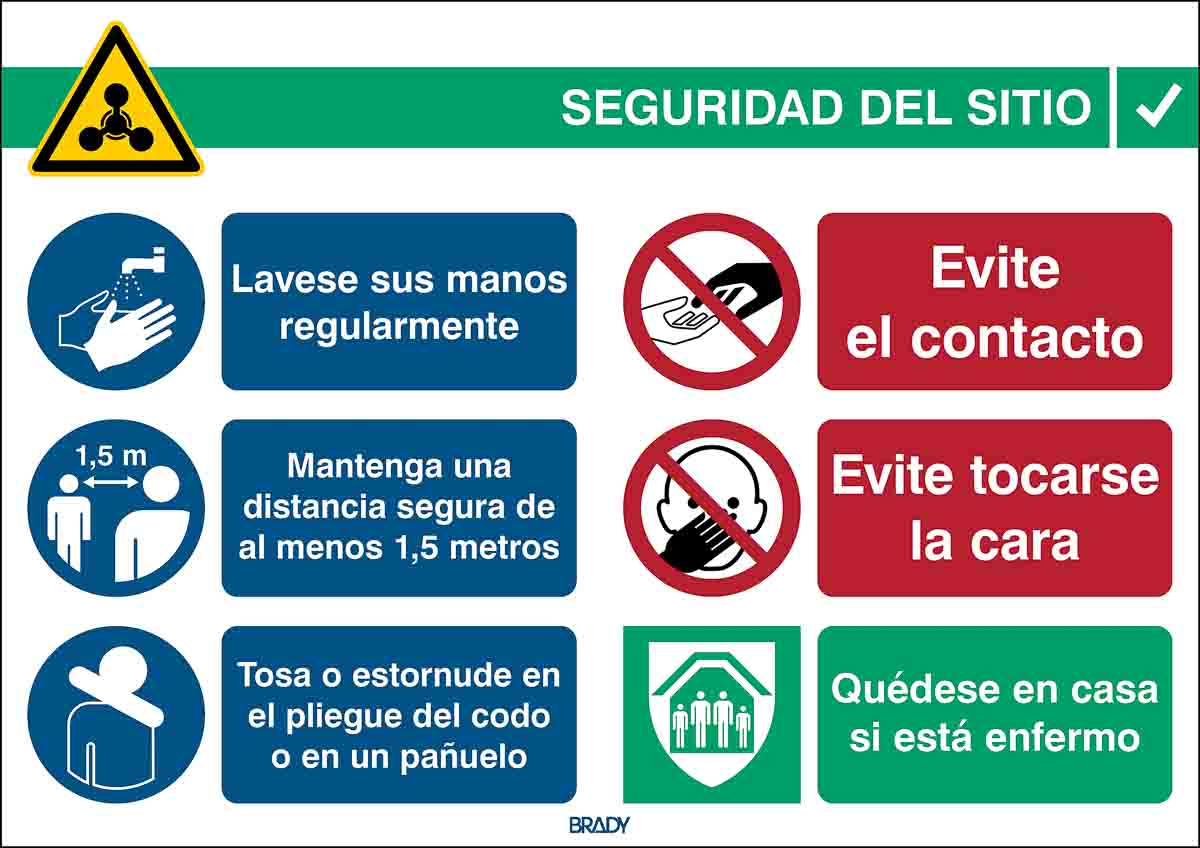 Brady Safety Poster, Polypropylene, Spanish 371 mm 262 mm