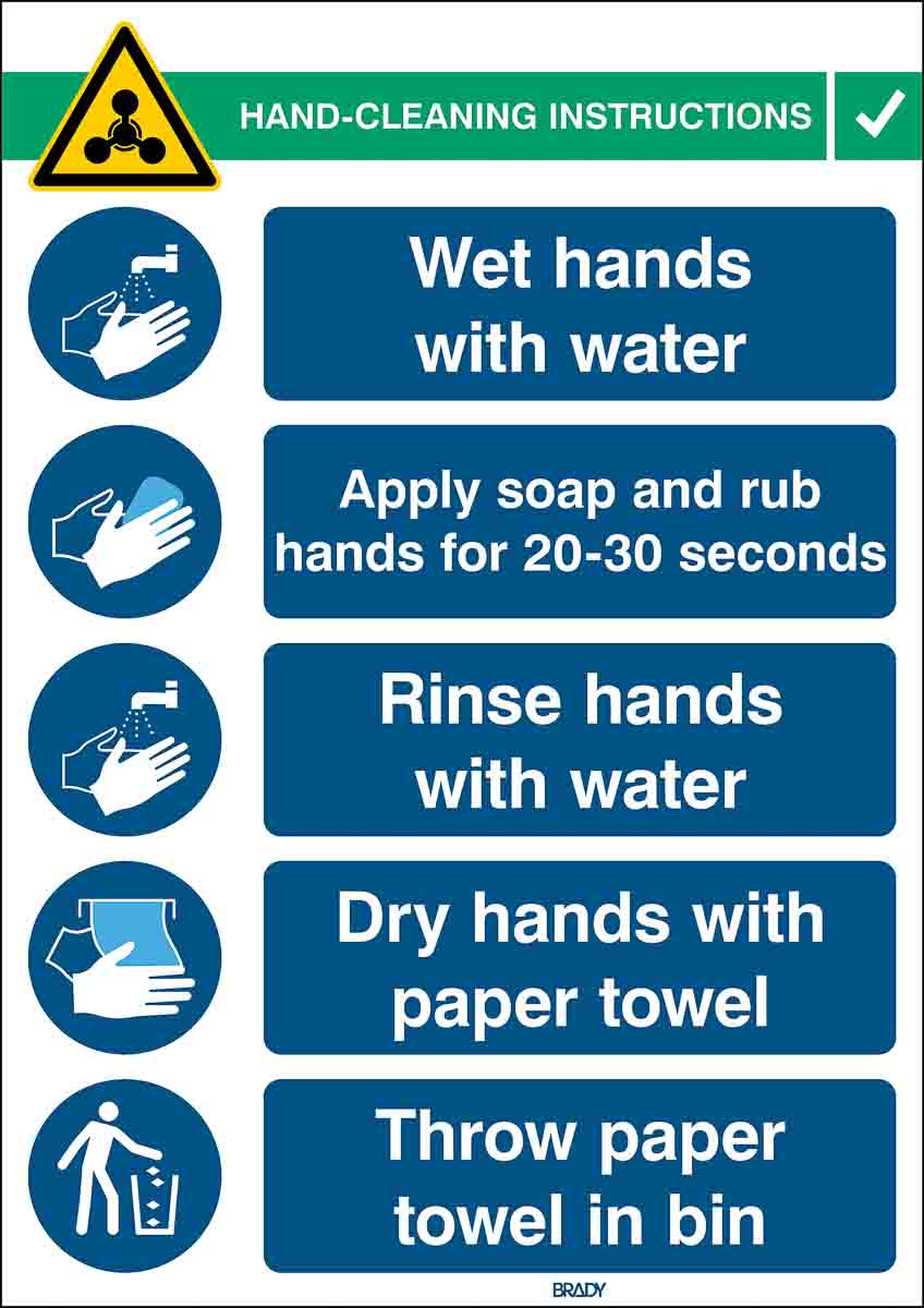Brady Safety Poster, Polypropylene, English 371 mm 262 mm