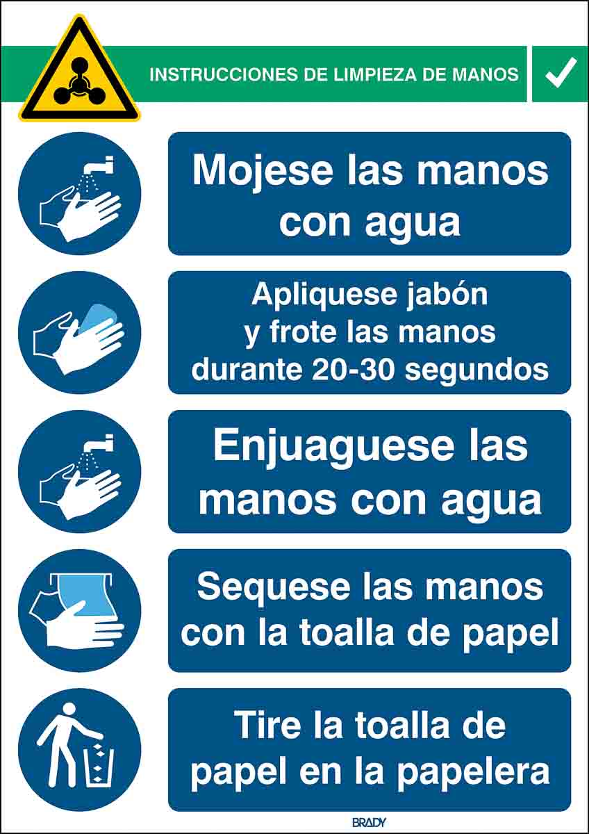 Brady Safety Poster, Polypropylene, Spanish 371 mm 262 mm