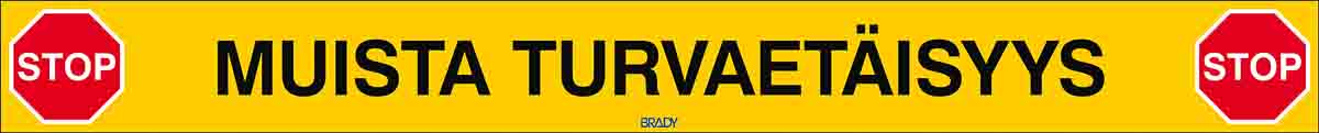 Brady Safety Poster, Polypropylene, Finnish 80 mm 800 mm