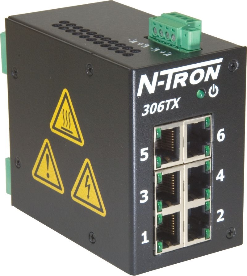 N-Tron TX Series DIN Rail Ethernet Switch, 6, 100Mbps Transmission, 10/30 V dc