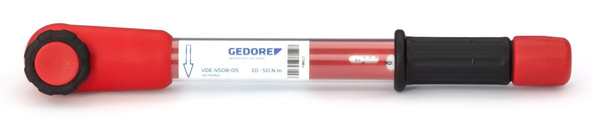 Gedore Torque Wrench, 10 to 50 Nm, 1/2 in Drive, Square Drive, 369mm Overall