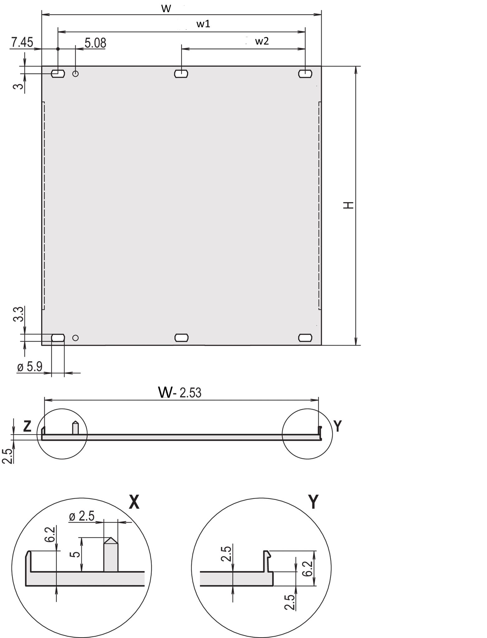 nVent SCHROFF Aluminium Front Panel Kit Front Panel for Use with For EMC Textile Gasket