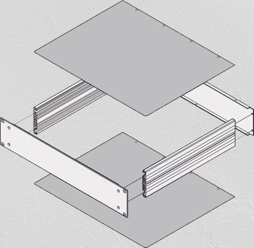 nVent SCHROFF Aluminium Anodised, Al Extrusion Enclosure Accessory, 460mm W, 412 mm L
