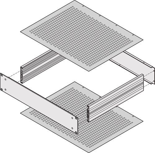 nVent SCHROFF 30860 Series Aluminium Sub Rack, 84 HP, 460 mm Depth