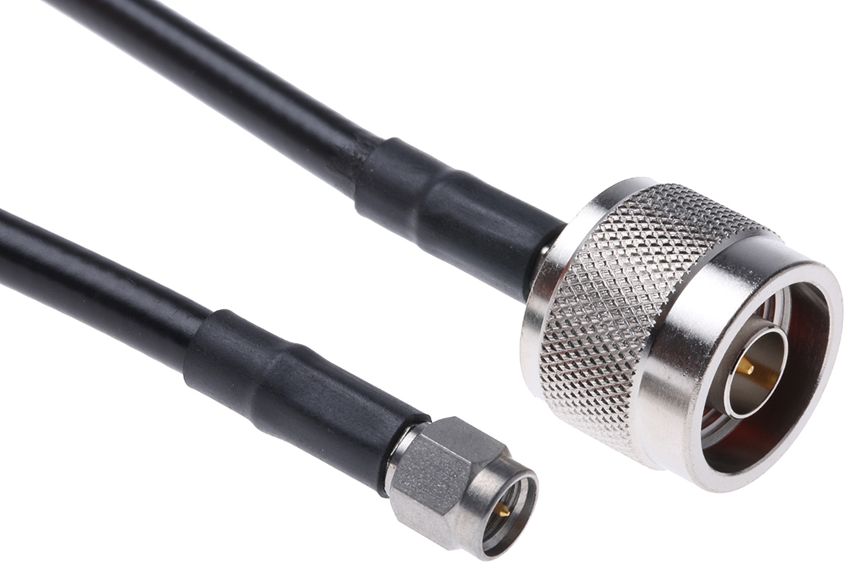 Atem N Type, SMA Series, 500 mm, RG223 Coaxial Coaxial Cable 50 Ω, Black, Terminated