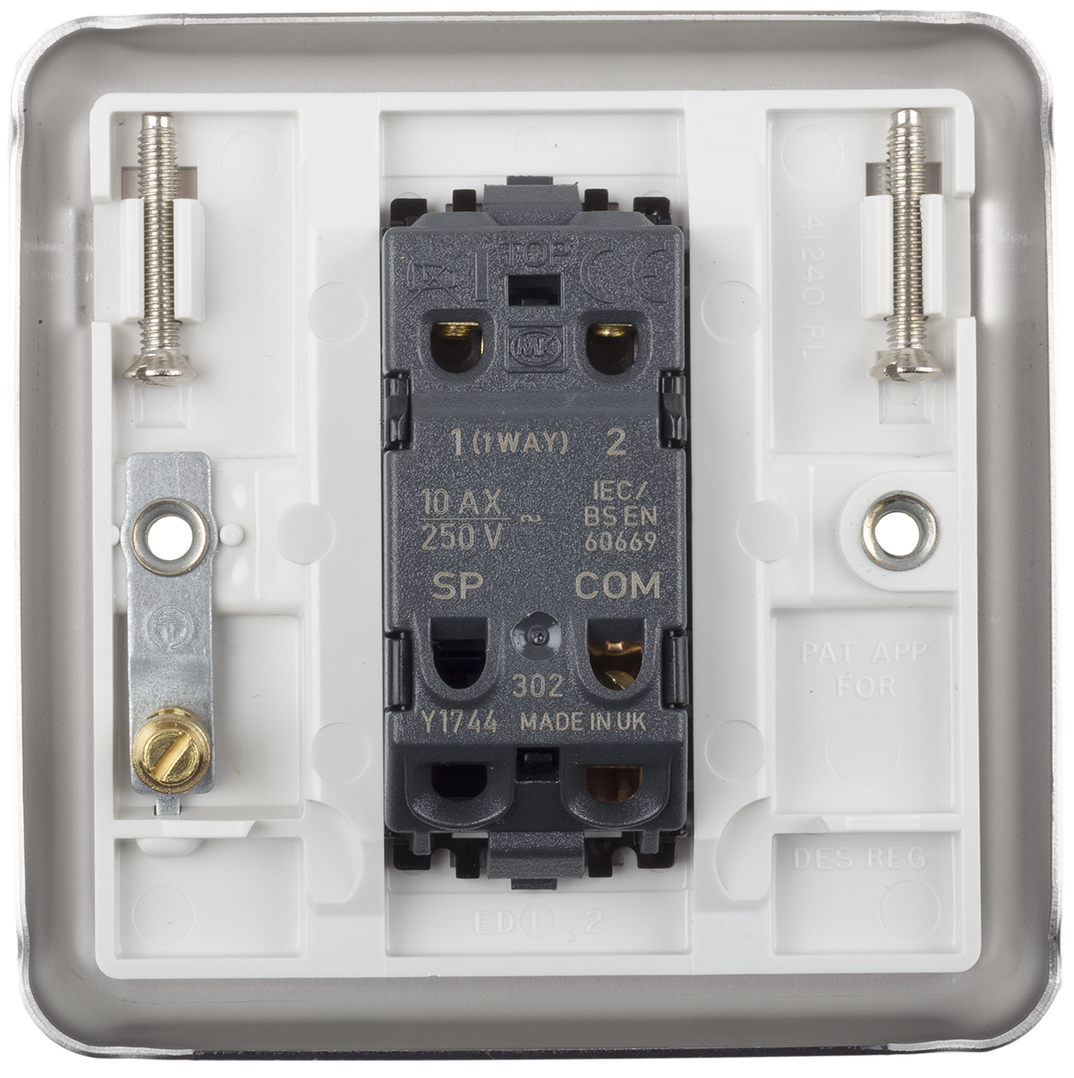 k4671bss MK Electric White Rocker Light Switch, 2 Way, 1 Gang, K4671