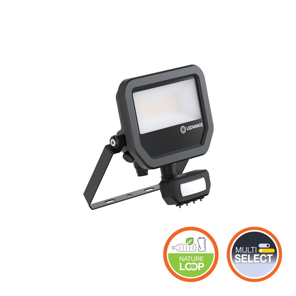 LEDVANCE FL Floodlight, 17 W Black, 2200 lm, IP65, 240V