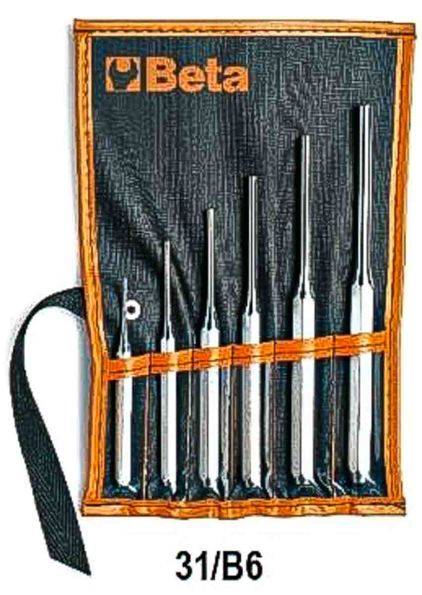 BETA 6-Piece Punch Set, Pin Punch, 8mm Shank