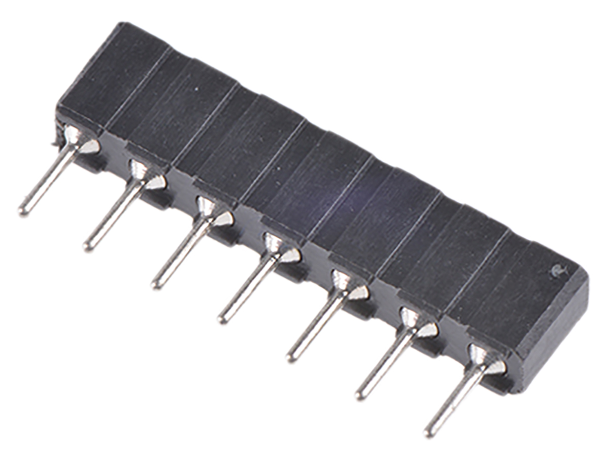7 Way Preci-Dip Straight Through Hole 2.54 mm Pitch SIL Socket 100 V ac, 150V dc, Solder, 3A