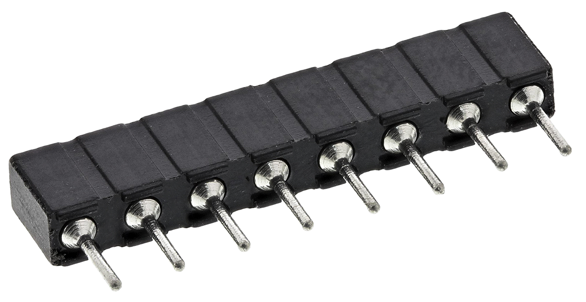 8 Way Preci-Dip Straight Through Hole 2.54 mm Pitch SIL Socket 100 V ac, 150V dc, Solder, 3A