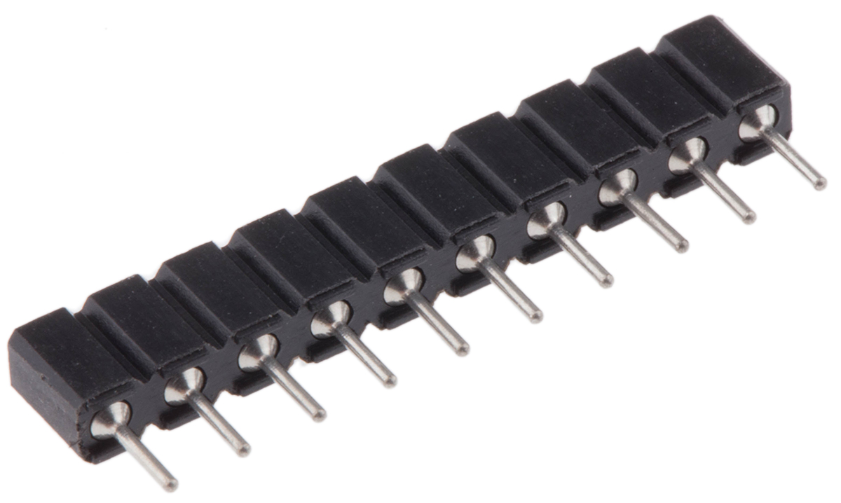 10 Way Preci-Dip Straight Through Hole 2.54 mm Pitch SIL Socket 100 V ac, 150V dc, Solder, 3A