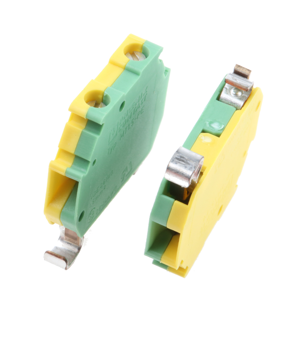 3100318 Phoenix Contact 2-Way MT1.5-PE Earth Terminal Block, 1.5mm², 16AWG, 26 AWG Wire, Screw, Polyamide Housing