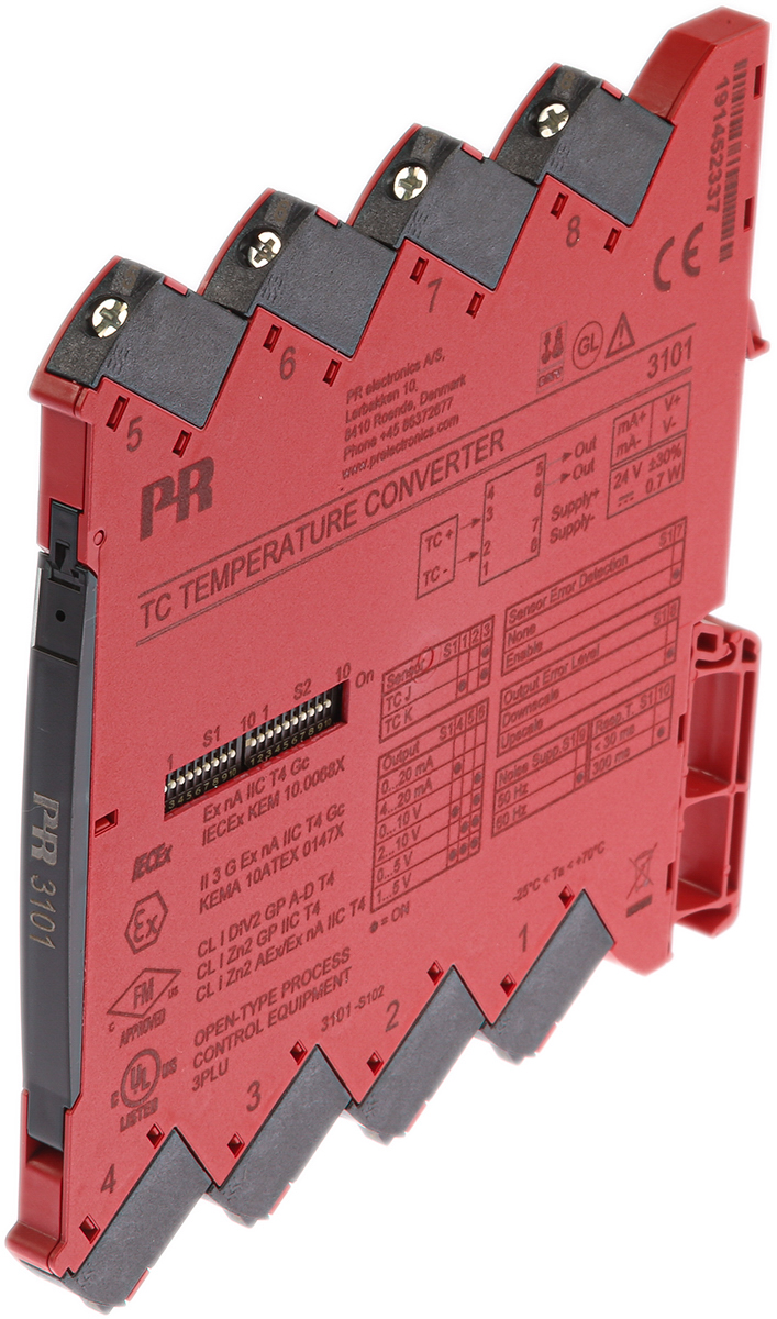 PR Electronics 3101 Temperature Transmitter Temperature Input 31.2V dc, 70 °C, -25 °C