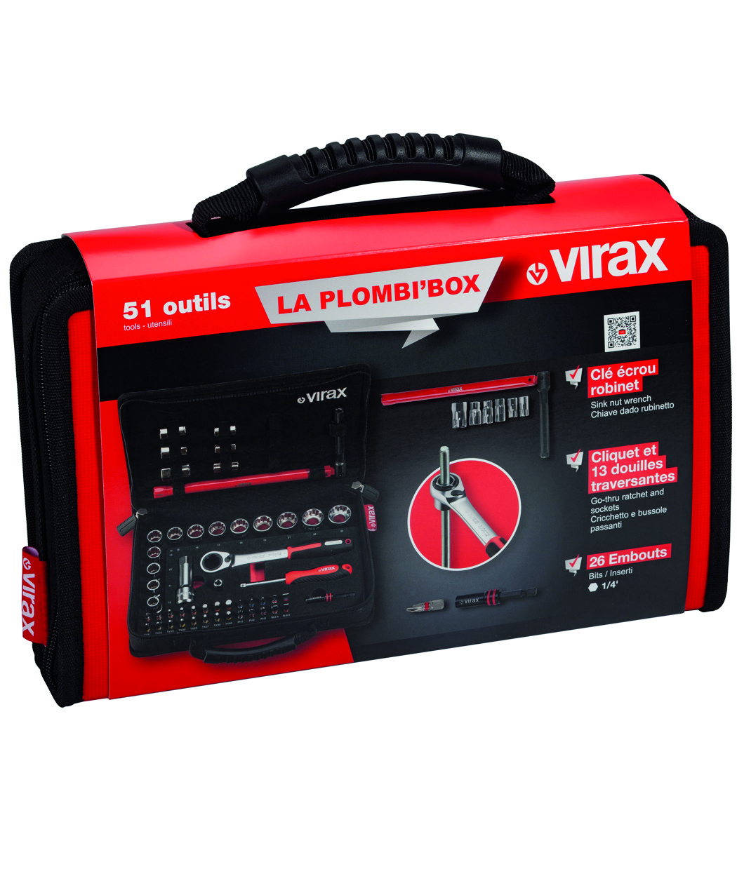 310410 Virax 51-Piece 1/4 in Standard Socket Set