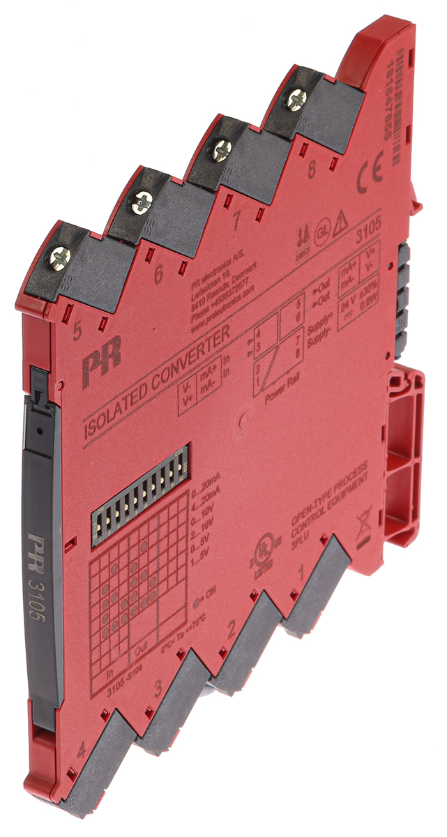 PR Electronics 3100 Series Isolating Signal Converter, Current/Voltage Input, Current/Voltage Output, 16.8V dc, 31.2 V