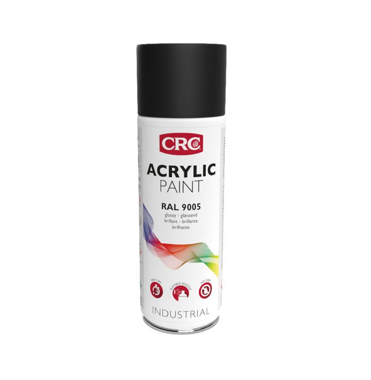 CRC 400 ml Black RAL 9005 Black Satin Spray Paint