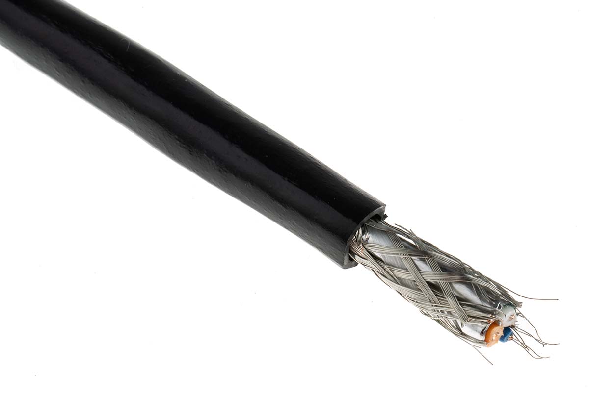 Belden 3106A Series Multi-Core Industrial Cable, 1 Pairs, 0.36 mm², 152 m, Black Sheath Polyvinyl Chloride