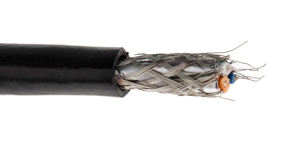 3106a-010500 Belden 3106A Series Multi-Core Industrial Cable, 1 Pairs, 0.36 mm², 152 m, Black Sheath Polyvinyl Chloride