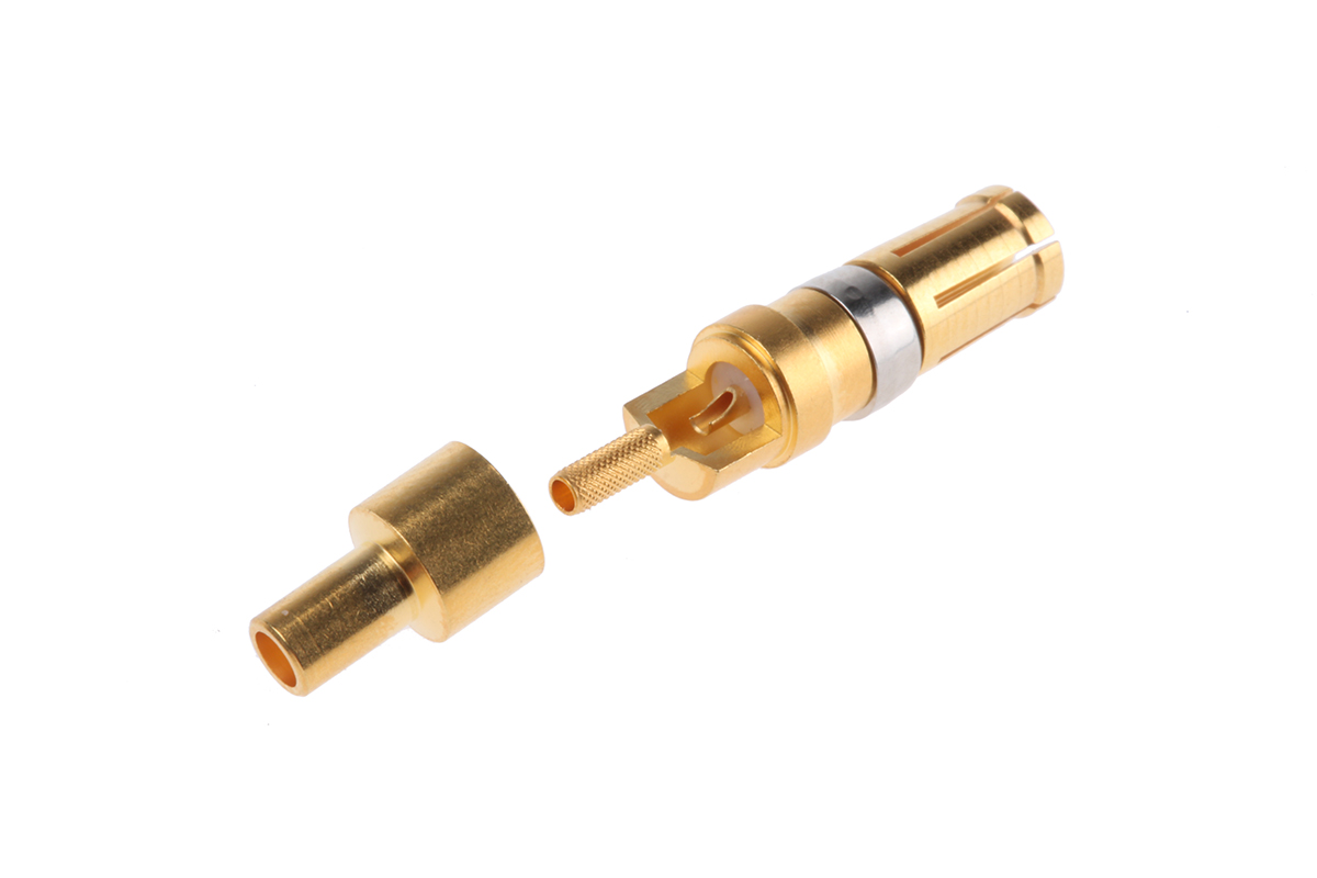 RS PRO, FM Series, Female Crimp D-Sub Connector Coaxial Contact, Gold over Nickel