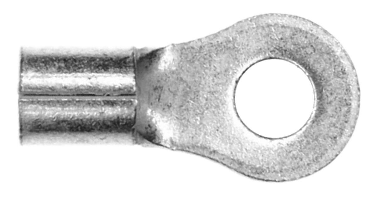 TE Connectivity, Budget Uninsulated Ring Terminal, M4 Stud Size 12 AWG 10 AWG Wire Size
