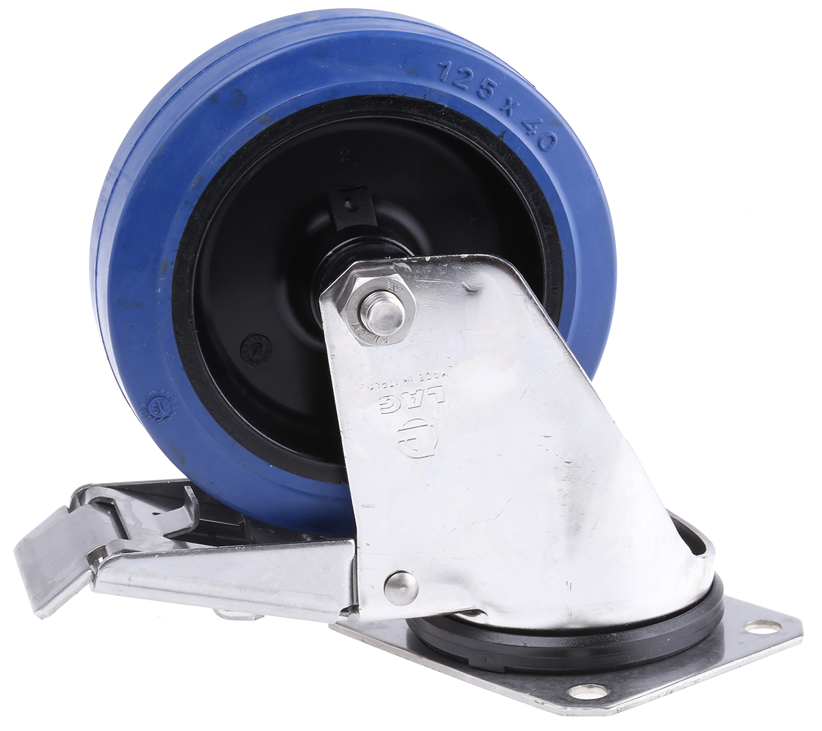 LAG Braked Swivel Castor, 180 kg Capacity, 125 mm Wheel