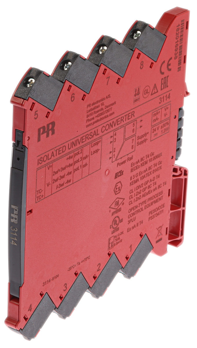 PR Electronics 3100 Series Isolated Universal Converter, Universal Input, Current/Voltage Output, 16.8V dc, 31.2 V dc
