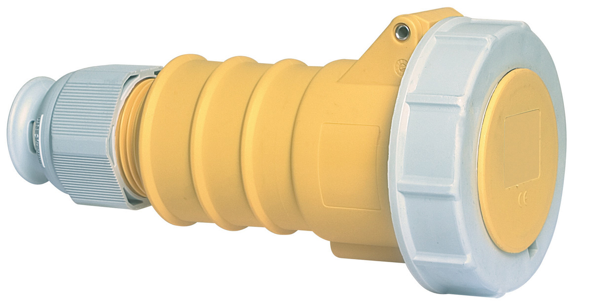 Bals IP67 Yellow Industrial Power Connector, Cable Mount, 2P+PE, Rated At 16A, 110V