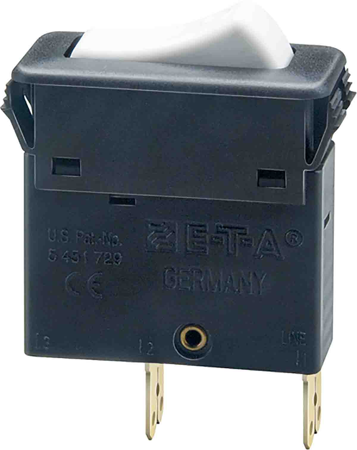 ETA 3130 Thermal Circuit Breaker - 1-Pole, Snap-in, 8A Current Rating, 25 A, 240V ac, 28 V dc