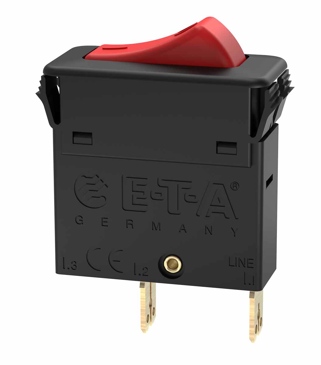 ETA 3130 Thermal Circuit Breaker - 1-Pole, Snap-in, 2A Current Rating, 25 A, 240V ac, 28 V dc