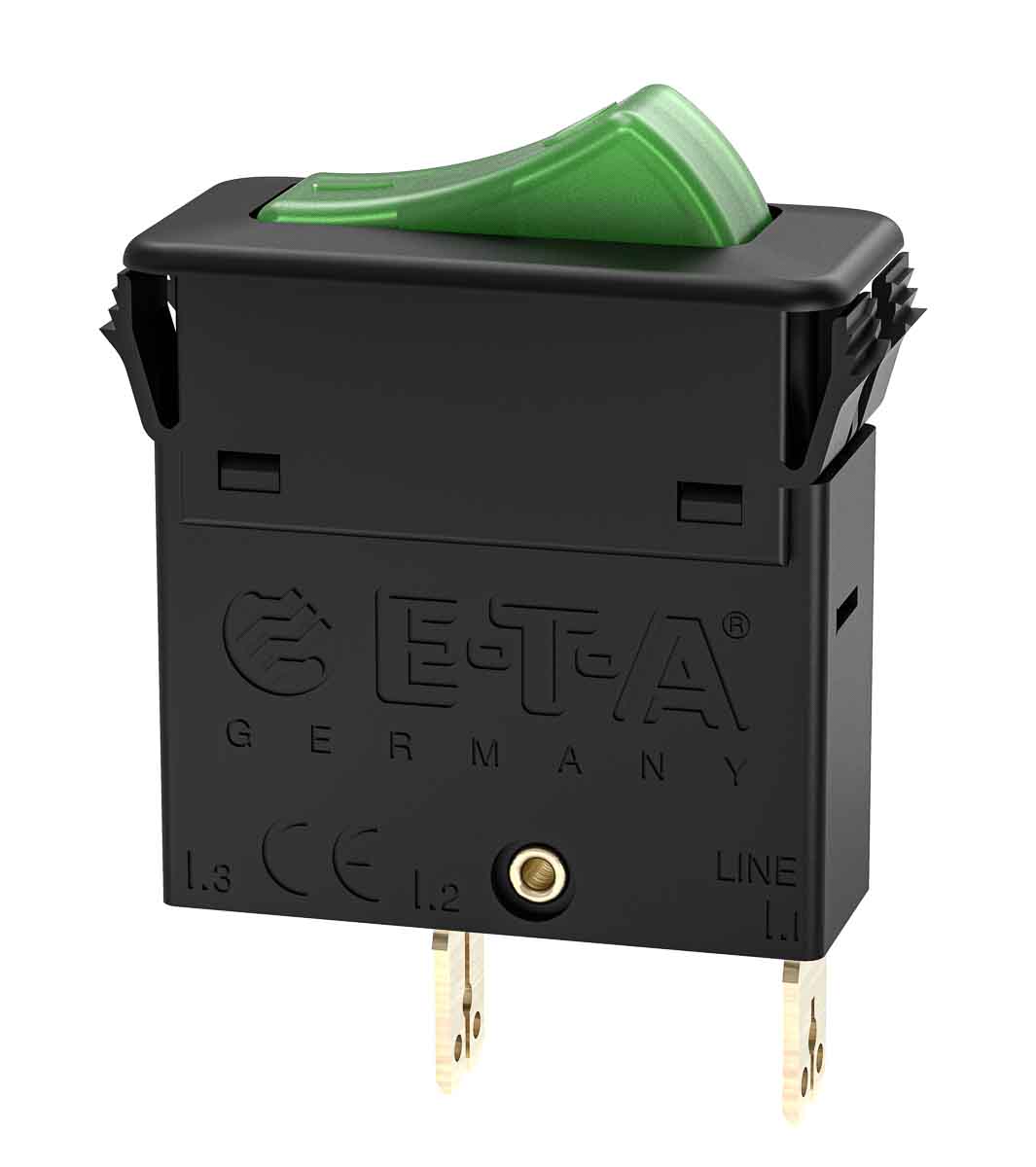 ETA 3130 Thermal Circuit Breaker - 1-Pole, Snap-in, 10A Current Rating, 25 A, 240V ac, 28 V dc