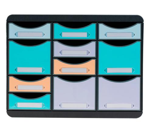 Exacompta 25975cm³ Assorted Recycled Plastic Storage Box, 271 mm x 355mm x 355