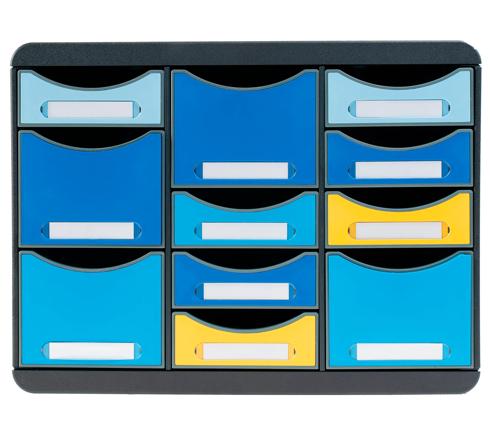 Exacompta 25.975L Assorted Plastic Storage Box, 270 mm x 355mm x 355 mm