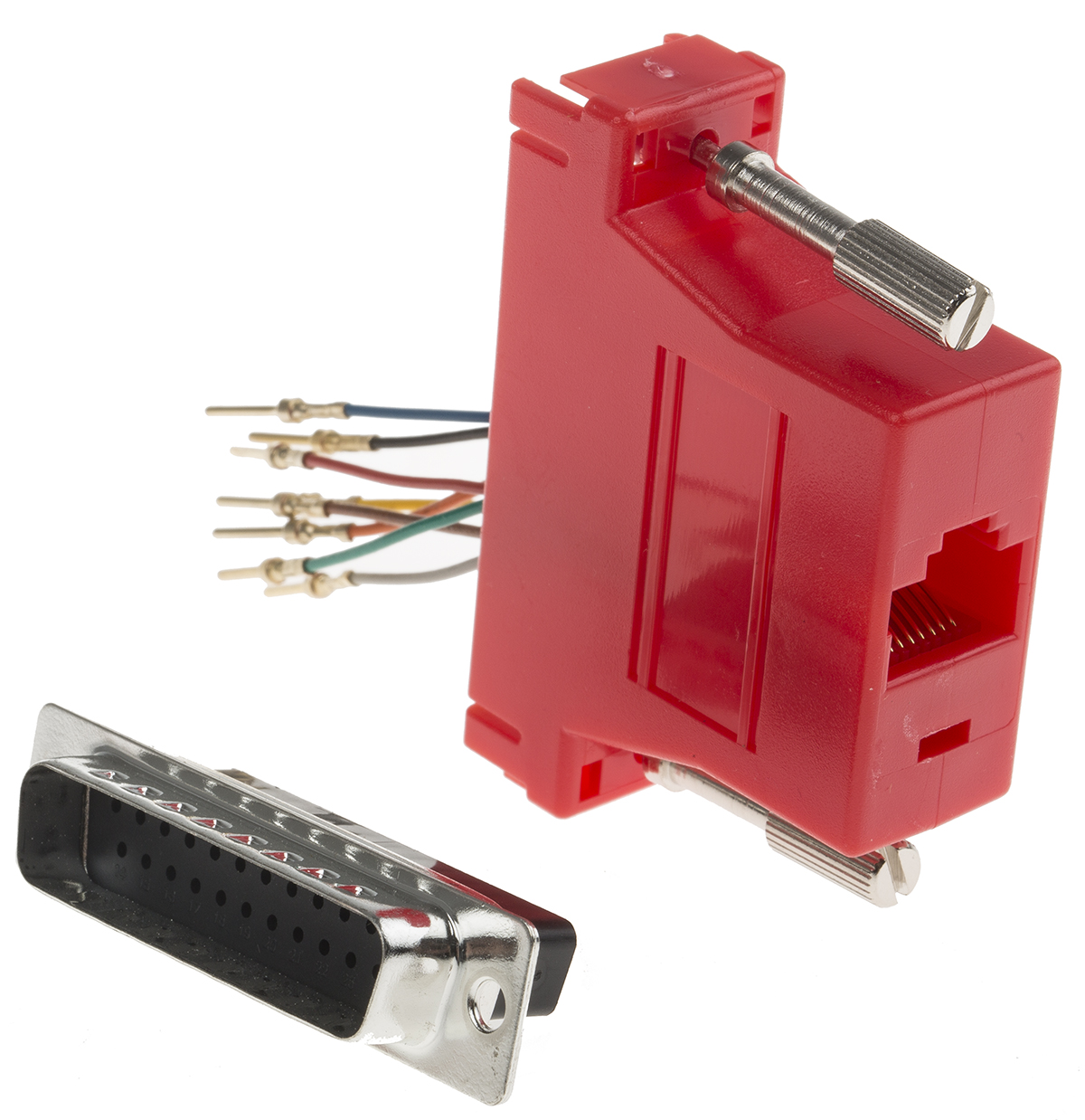 RS PRO D-Sub Adapter 25-Way D-Sub to Male Male RJ45 Female Female