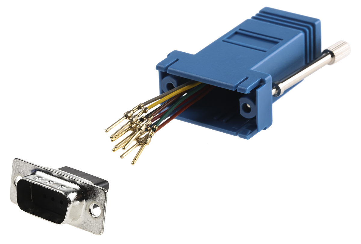 RS PRO D-Sub Adapter 9-Way D-Sub to Male Male RJ45 Female Female