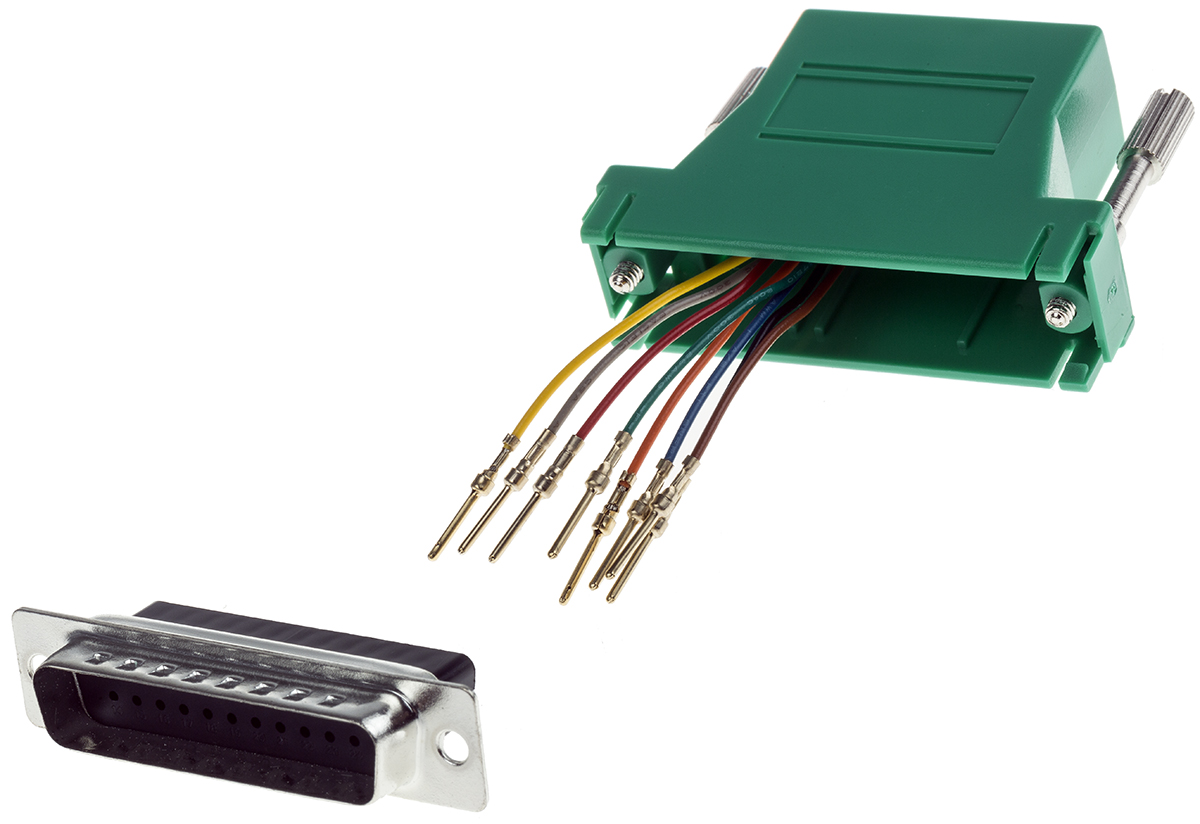 RS PRO D-Sub Adapter 25-Way D-Sub to Male Male RJ45 Female Female
