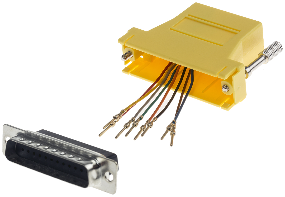 RS PRO D-Sub Adapter 25-Way D-Sub to Male Male RJ45 Female Female