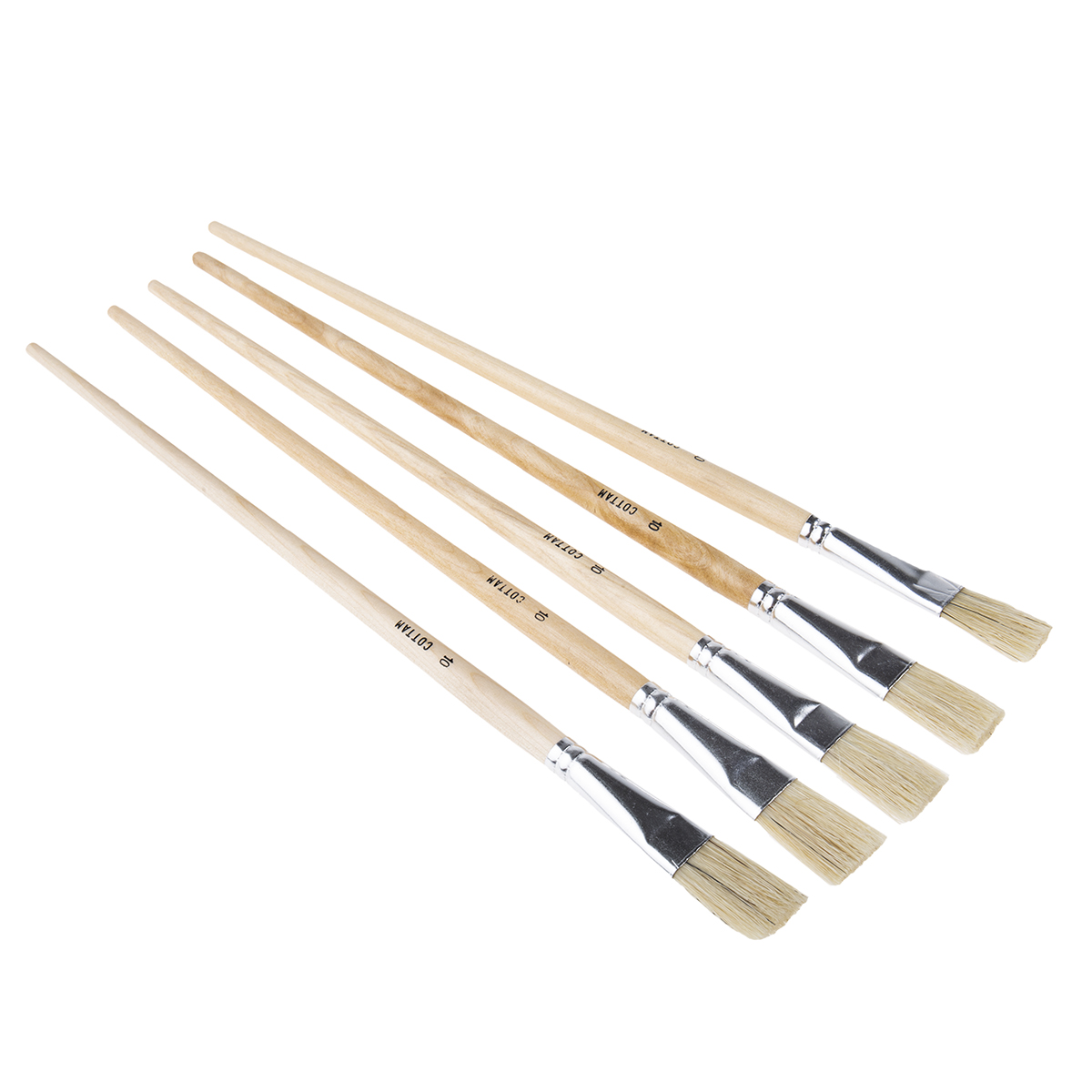 Cottam Thin, 19 mm Synthetic Paint Brush Set with Flat Bristles