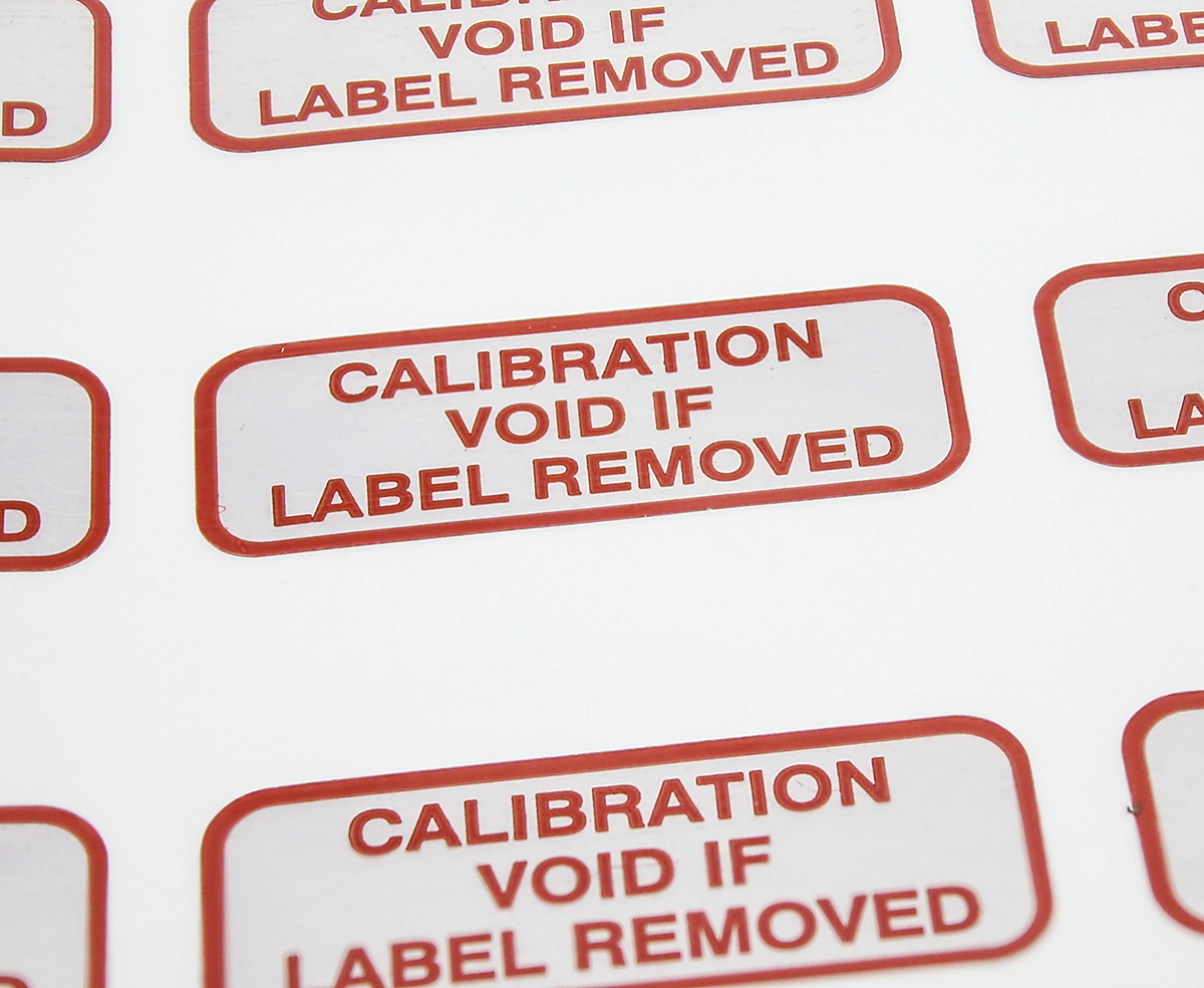 RS PRO Adhesive Pre-Printed Red Label-Calibration Void If Label Removed-. Quantity: 140 Per Pack