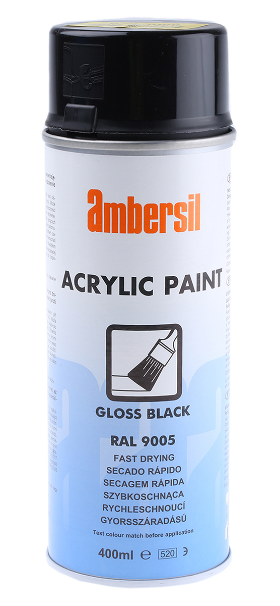 Ambersil 400 ml Black RAL 9005 Black Gloss Spray Paint