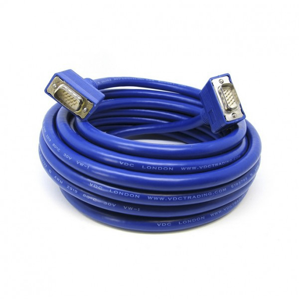 Van Damme Male VGA to Male VGA Cable, 10m Blue