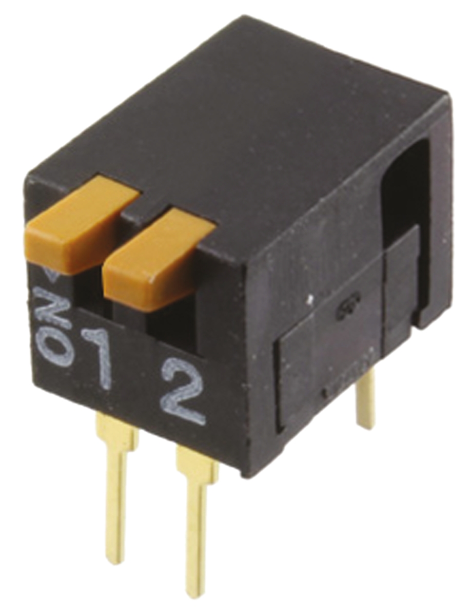 Omron 2 Way Through Hole DIP Switch DPST, Piano Actuator