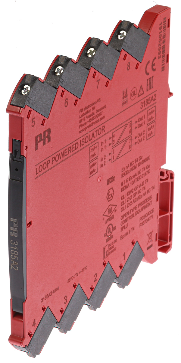 PR Electronics 3100 Series Loop Powered Isolator, Current Input, Current Output, ATEX