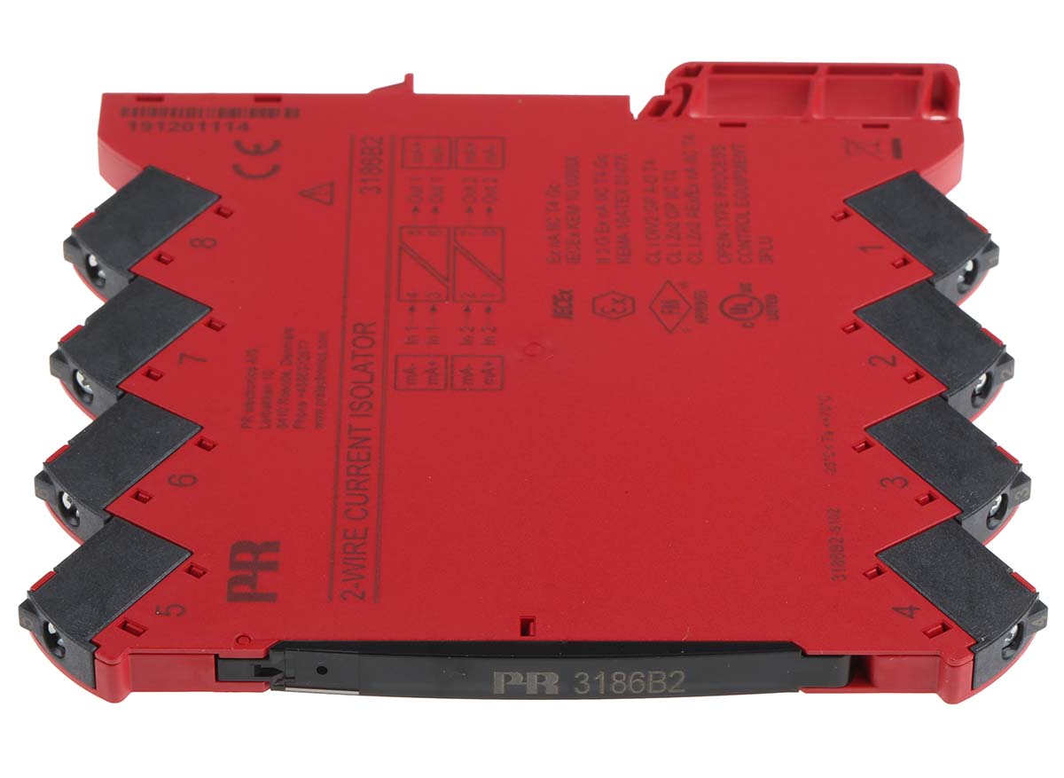 3186b2 PR Electronics 3 Series Signal Conditioner, Current Input, Current Output, 35V dc, 6 V dc Supply, IECEx/ATEX