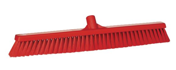 Vikan Broom, Red With Polypropylene Bristles for Dry Areas