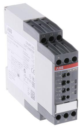 ABB Phase, Voltage Monitoring Relay with DPDT Contacts, 3 Phase, 180 → 280 V ac