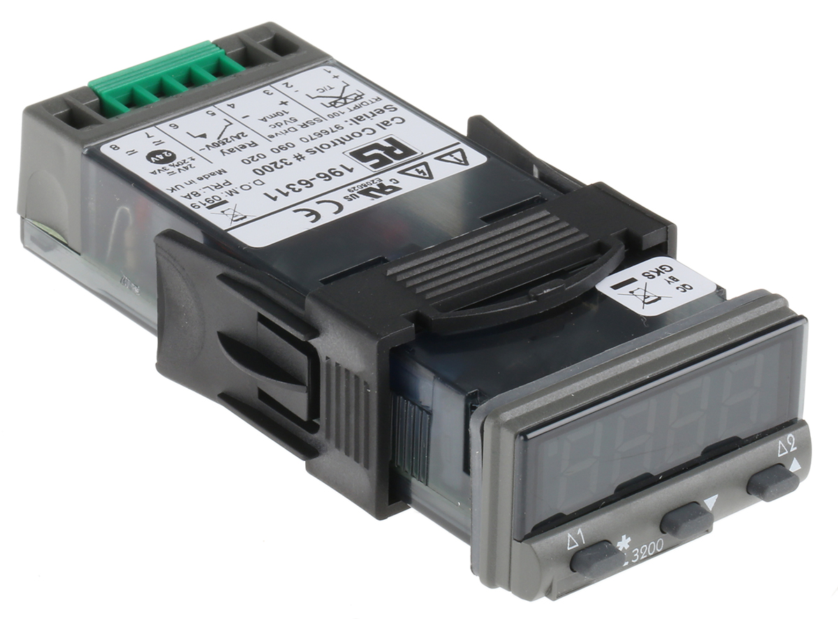 320050 CAL 3200 Panel PID Temperature Controller, 2 Output Relay 24V ac/dc Temperature Control