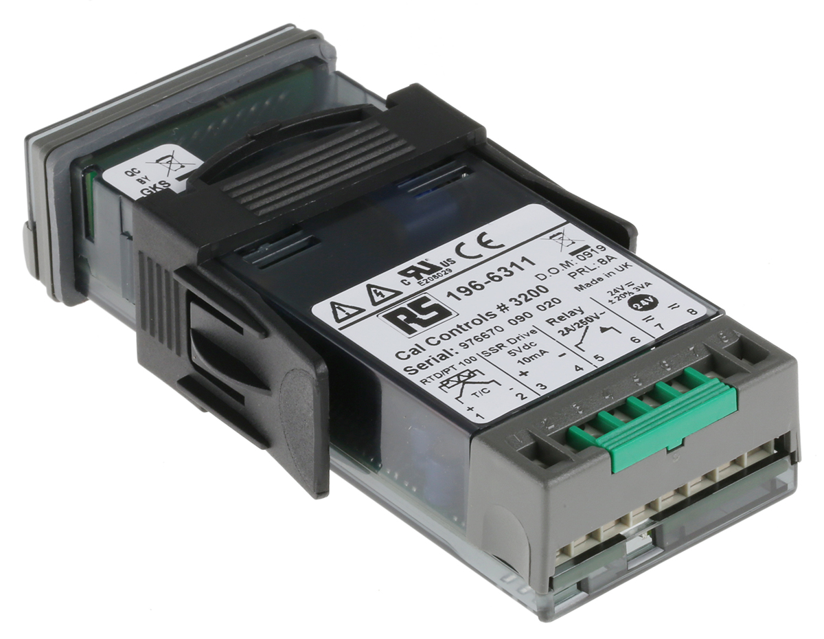 320050 CAL 3200 Panel PID Temperature Controller, 2 Output Relay 24V ac/dc Temperature Control