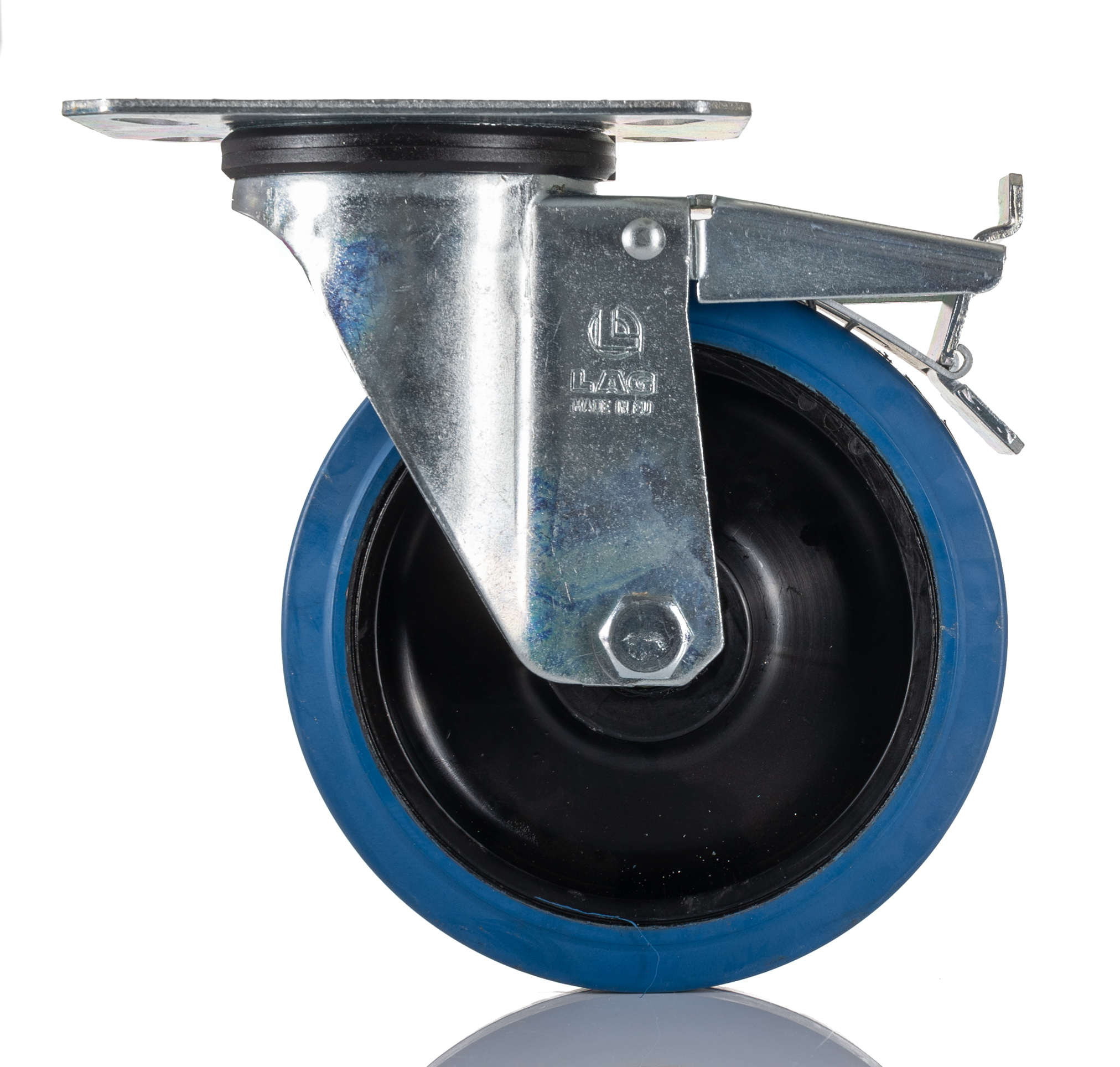 32067b-fr LAG Braked Swivel Castor, 200 kg Capacity, 150 mm Wheel