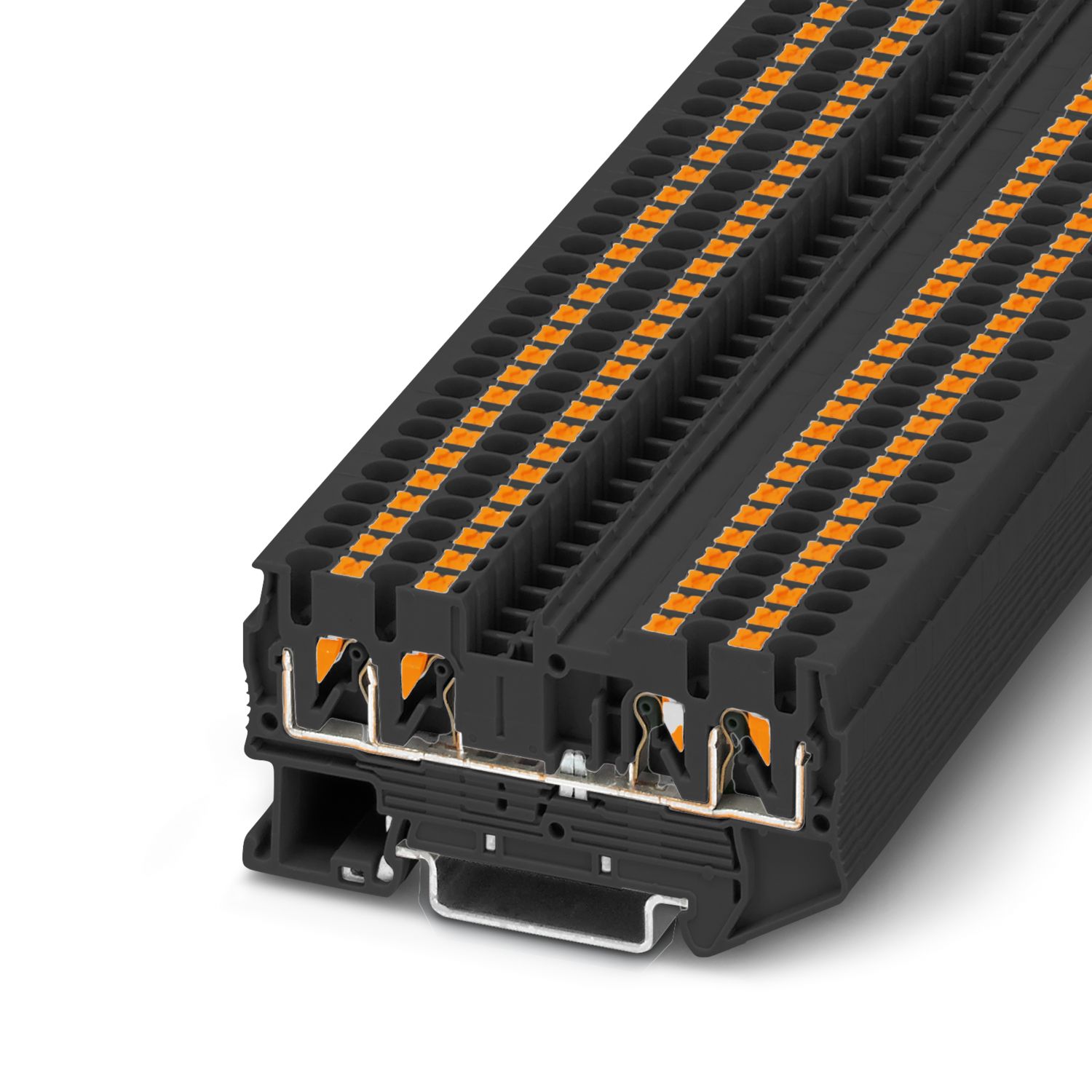 Phoenix Contact 4-Way DIN Rail Earth Terminal Block, 4mm², 12AWG Wire, Push-in, Polyamide Housing